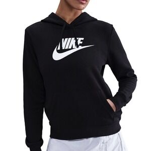Nike Sportswear Essential Womens Fleece Hoodie Black Futura Logo BV4126-010 NEW